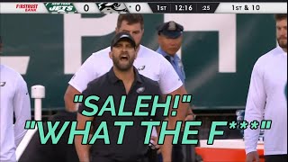 Jalen Hurts takes a NASTY hit on sideline \& Nick Sirianni yells at Robert Saleh