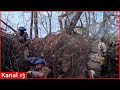Ukrainian fighters under intensive shelling - Footage of close-range trench battle with Russians
