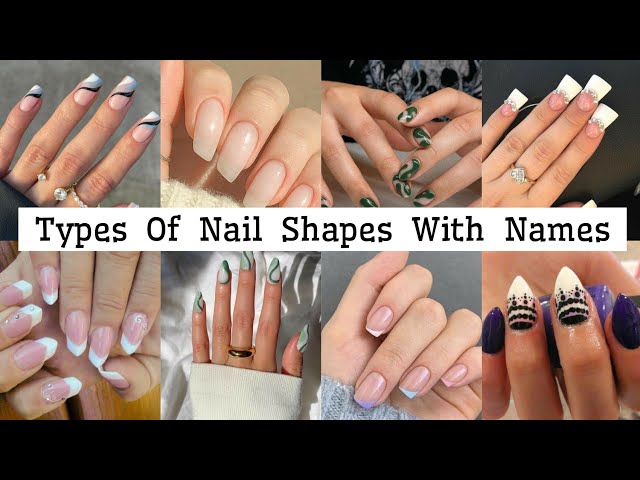 Different Shapes Of Nails. Types Of Fashion Different Nail Shapes. Various  Manicure Royalty Free SVG, Cliparts, Vectors, and Stock Illustration. Image  142469524.