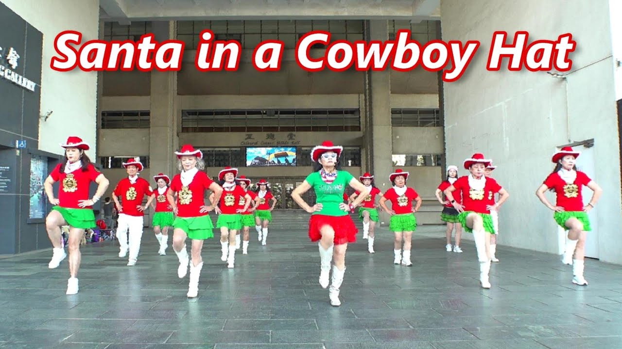 Santa in a Cowboy Hat│Line Dance by Hana Ries (USA) & Sue Jennings (USA)║聖誕牛仔帽│排舞║4K