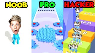 Can We Go NOOB vs PRO vs HACKER in Crowd Runner 3D!? Prezley screenshot 5