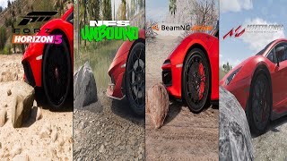 Forza Horizon 5 vs NFS Unbound vs BeamNG vs Assetto Corsa (Logic and Details)