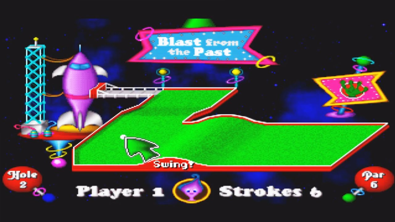 Hula Worms! | Let's Remember: Fuzzy's World of Miniature Space Golf! | DOS PC Game |