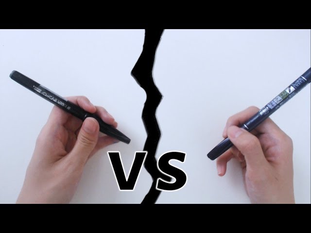 Pentel Brush Pens vs Tombow Fudenosuke Pens - Natasha Miller Creat