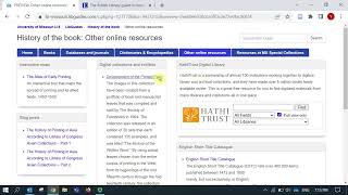 How to use the History of the book LibGuide