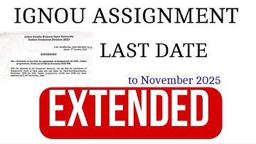 IGNOU ASSIGNMENT SUBMISSION LAST DATE EXTENDED #distancelearning #ignou