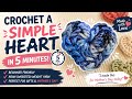 How to Crochet a Tiny Heart 💙 Fast & Easy Beginner Tutorial