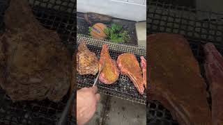 Perfect steaks on grill #food #steak