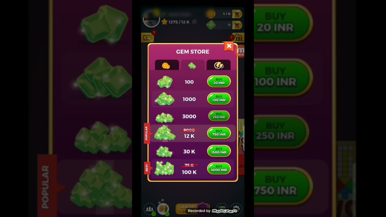 Gems Purchasing In Ludo Star 