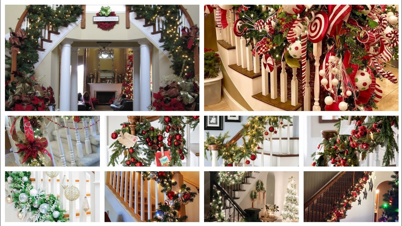 100 Christmas garland ideas2022//indoor garland ideas//stairs Christmas