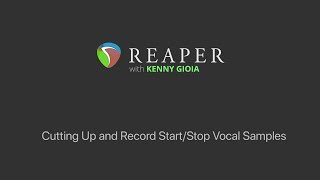 Cutting Up and Record Start/Stop Vocal Samples in REAPER