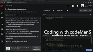 Codewars 8 kyu Difference of Volumes of Cuboids Javascript