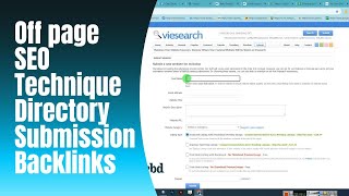 Off page SEO Technique | Directory Submission Backlink