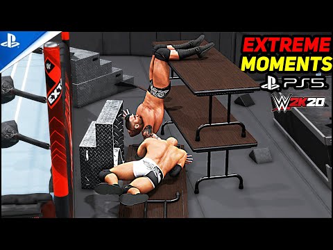 WWE 2K20 on PS5 Extreme Moments And Brutal Bumps! 4K 60FPS
