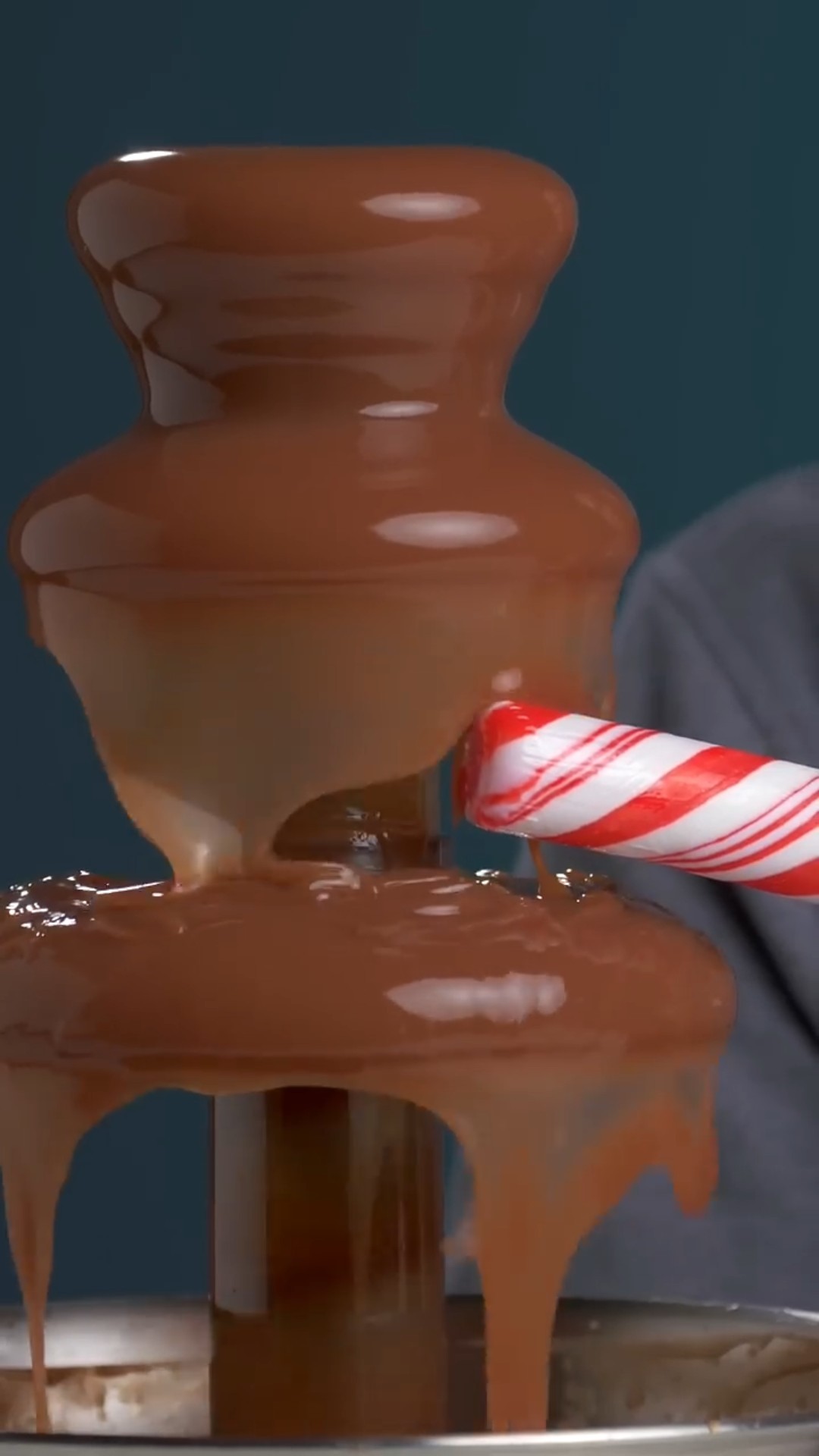 Giant Candy Cane VS. Hot Chocolate Fountain