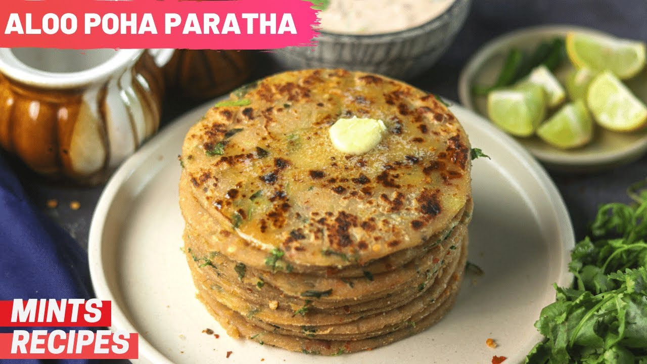 Aloo Poha Paratha Recipe | Aloo Paratha Recipe - Breakfast Recipe | MintsRecipes