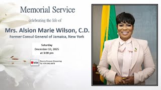 Memorial Service Celebrating the Life of Mrs Alsion Marie Wilson C.D.