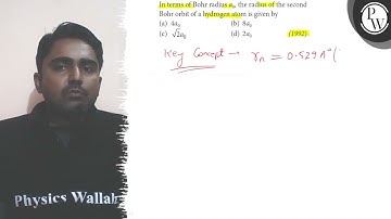 In terms of Bohr radius a_0, the radius of the second Bohr orbit of a hydrogen atom is given by (...