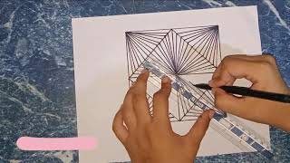 How To Draw Geometric Square Design 3d Drawing Optical Illusion box  3d#DrawingTricks #mooncreations