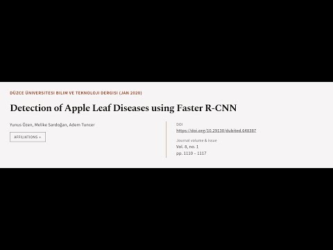 Detection of Apple Leaf Diseases using Faster R-CNN | RTCL.TV