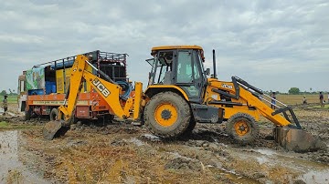 JCB Backhome Loader Digging For Culvert Bridge Foundation Construction - JCB Video
