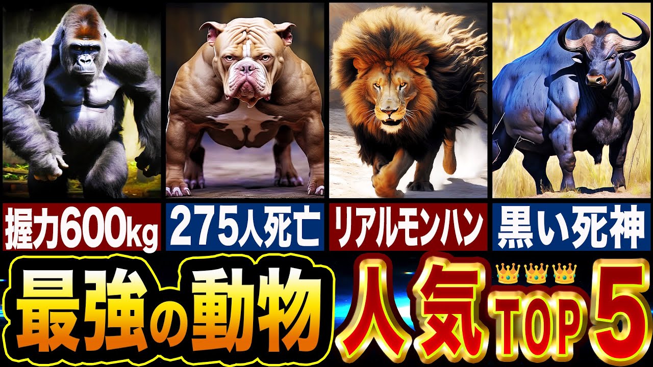 【総集編】最強の動物のトップを一挙大公開…!!再生回数が高い動画ランキングTOP5【ゆっくり解説】