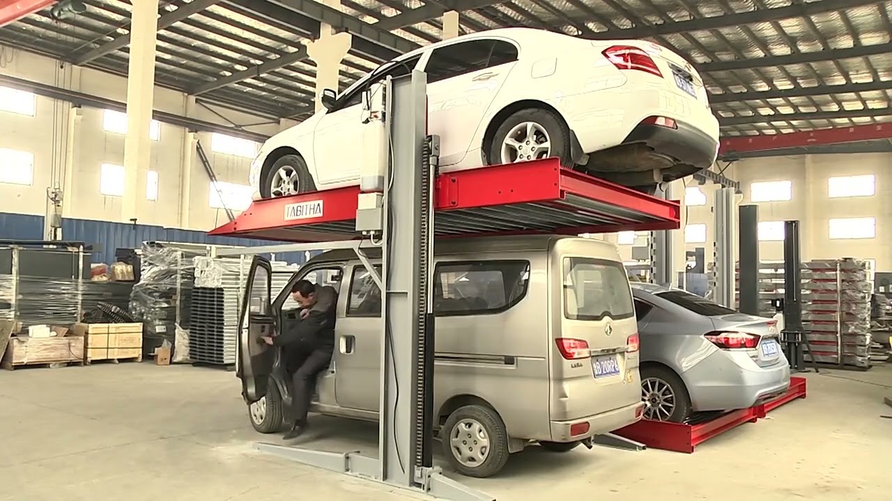 Tabitha two post parking lift operating