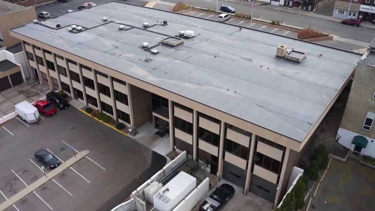 City of Albert Lea, MN City Offices Aerial View by Interstate Roofing