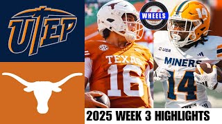 #7 Texas vs UTEP Highlights | Week 3 | 2025 College Football Highlights