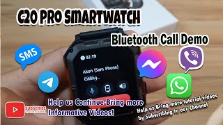 C20 Pro Smartwatch - Bluetooth Call, WhatsApp, Messenger, Telegram, SMS, Viber Demo