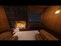 Snow Cabin Night Fireplace – 3 Hours Cozy Minecraft Ambience for Sleep