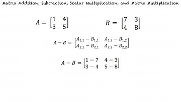 Matrix Addition, Subtraction, Scalar Multiplication, and Matrix Multiplication