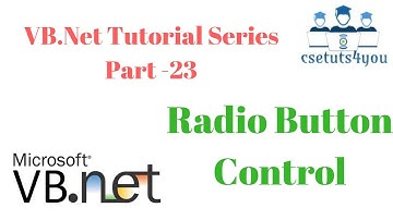 VB.Net Tutorial Series Part  23 Radio Button Control