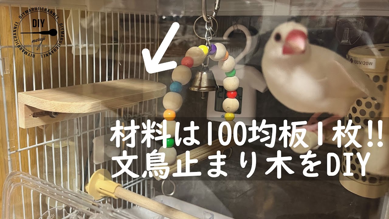 DIY】ケージの好きなところに取りつけ可能！100均板1枚で文鳥用の
