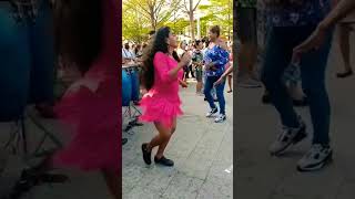 Sandrita La Santaneca Bailando En El Parque Libertad, San Salvador, El Salvador .