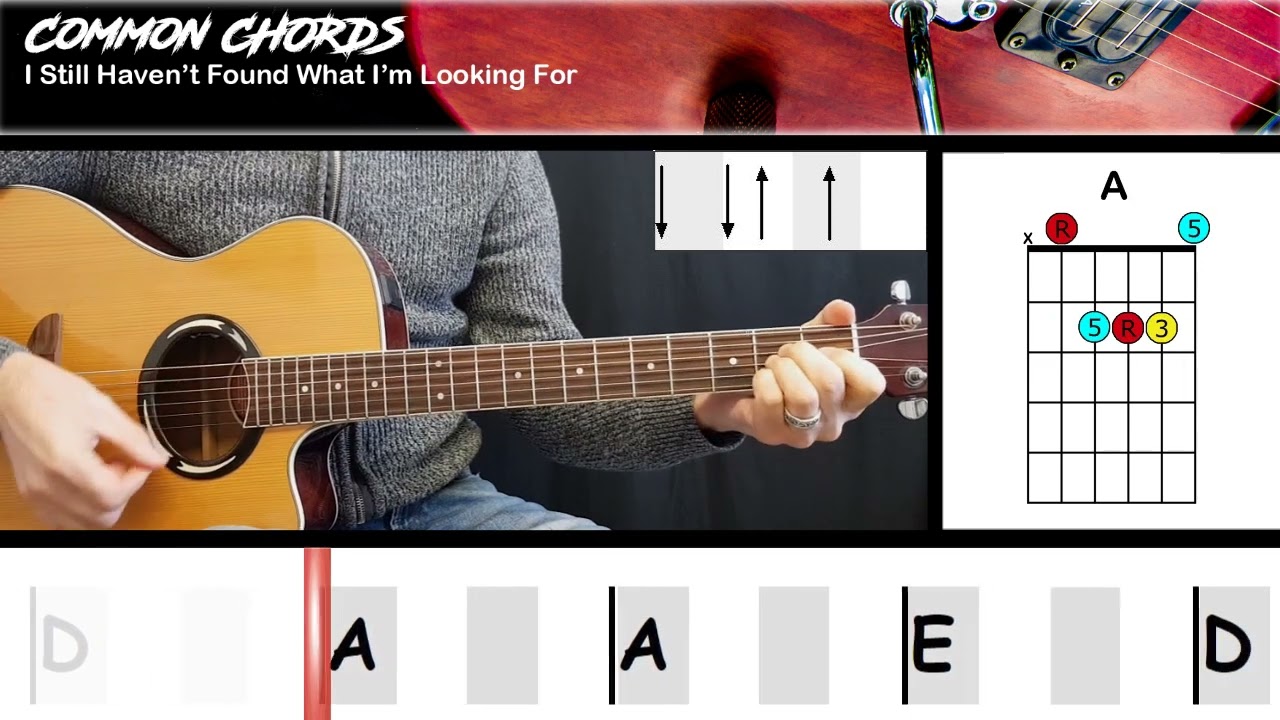 I Still Haven't Found What I'm Looking For - U2 | EASY GUITAR LESSON | Scrolling Chords & Lyrics