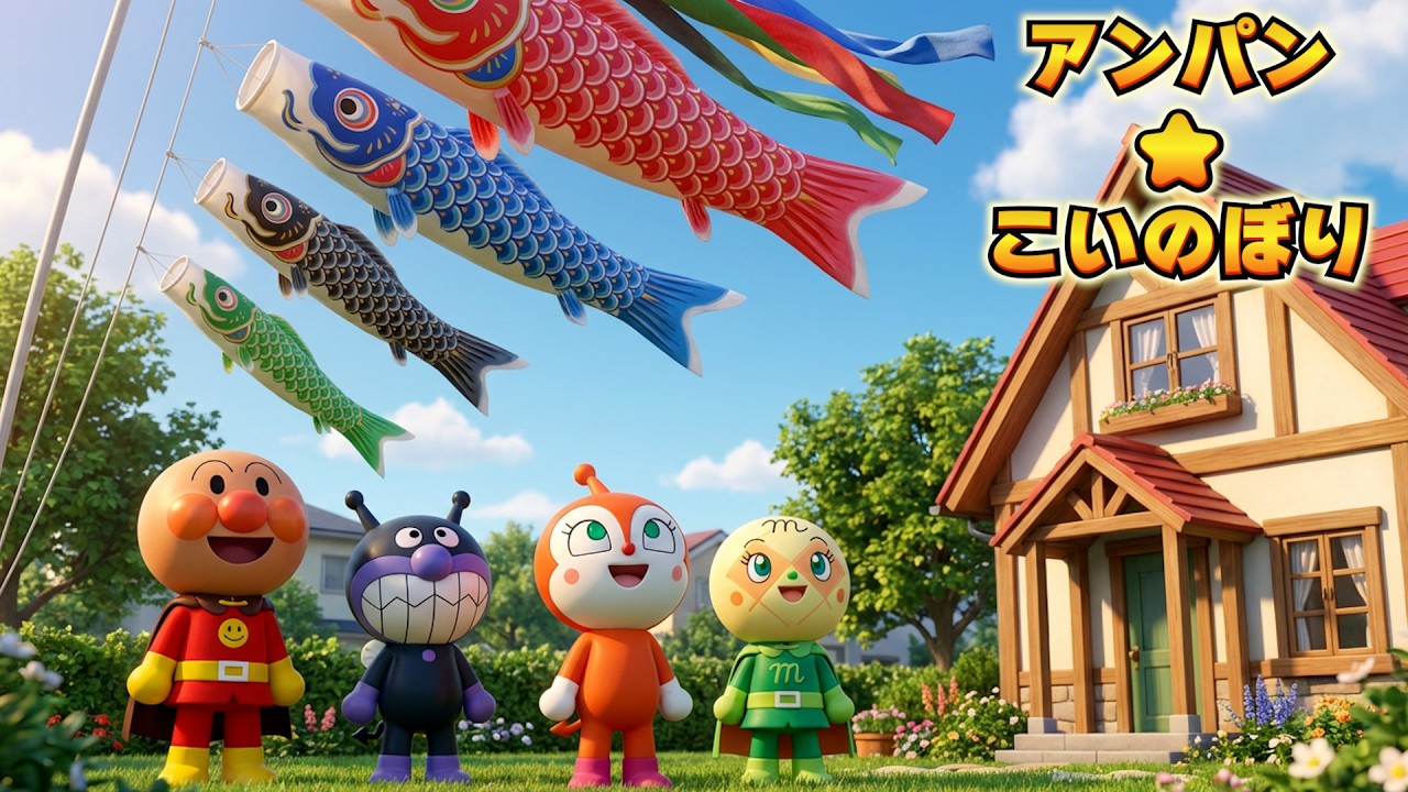 アンパン☆こいのぼり🎏✨みんなぐんぐんおおきくなれ | Anpan