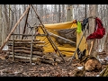 Overnight Bushcraft Camp with my Dog - Long Fire, Wool Blanket, Fire Reflector