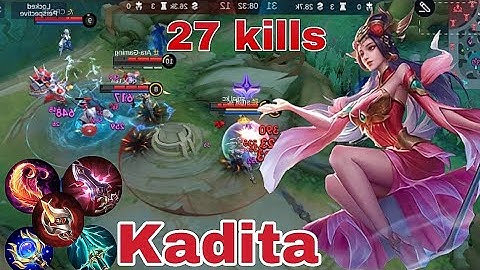 27 Kills + MANIAC!! Best Kadita One Hit Build and Emblem! - Build Top 1 Global Kadita ~ mlbb 