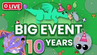 🔴 JOIN MOPE.IO!!! 1000 PLAYERS = FREE GEMS // Anniversary Livestream + BIG EVENTS screenshot 3
