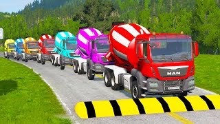 Flatbed Trailer Toyota LC Cars Transportation with Truck - Pothole vs Car #12 - BeamNG.Drive
