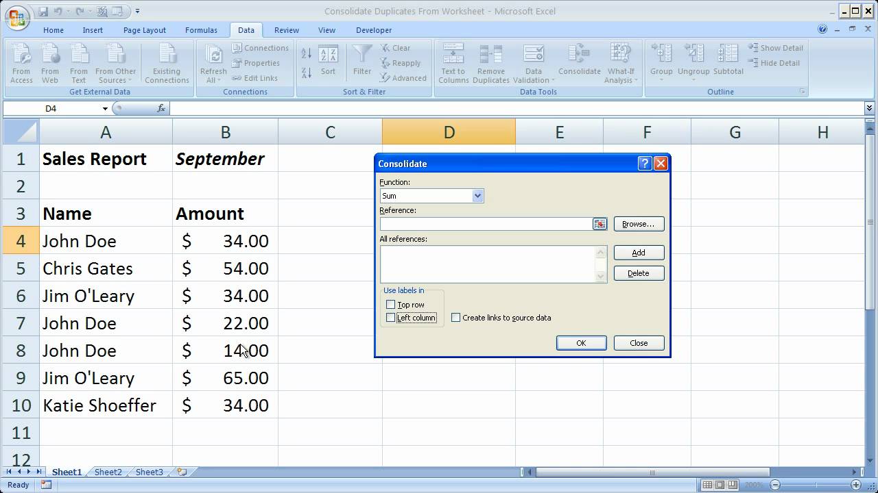 Consolidate Data in Excel that has Multiple Duplicate Values On  free worksheets, learning, alphabet worksheets, worksheets for teachers, printable worksheets, and math worksheets Consolidate Data In Multiple Worksheets 2 720 x 1280