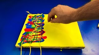 Satisfying Acrylic Pouring & String Pull 💐 Colorful Bouquet Profile