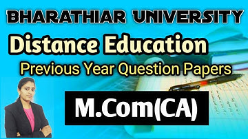M.Com(CA) Previous question papers || SDE - Bharathiar University || by Dr.Rekha