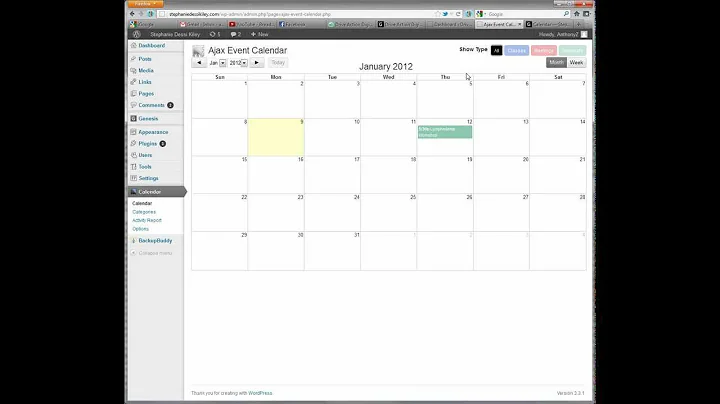 Learning how to use the Ajax Calendar Plugin for W...