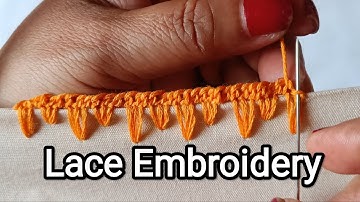 No 52 || Lace Embroidery || Edging Stitch || Needle lace Border || Randa Embroidery ||