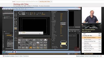 "Working with Titles" | Adobe Premiere Pro CS6 with Educator.com