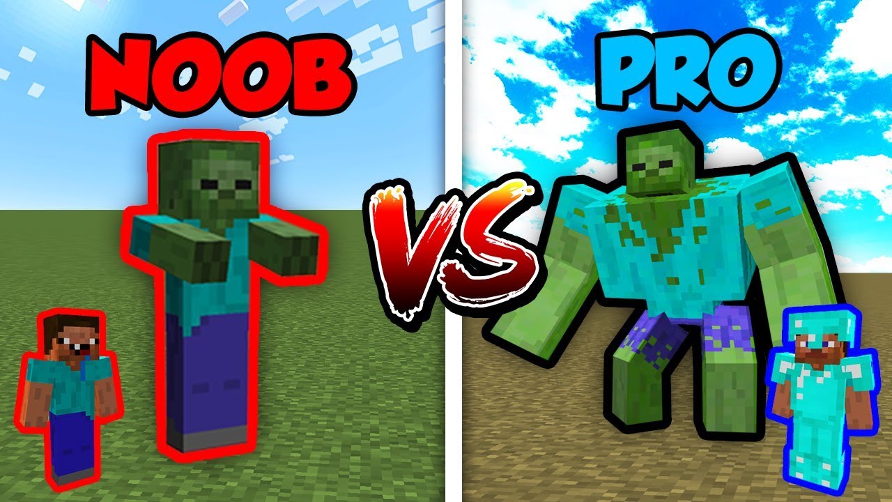 Minecraft Noob Vs Pro Zombie Mutant In Minecraft Razorxgamer - roblox noob vs zombie hack