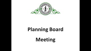 Planning Board Meeting January 8, 2020