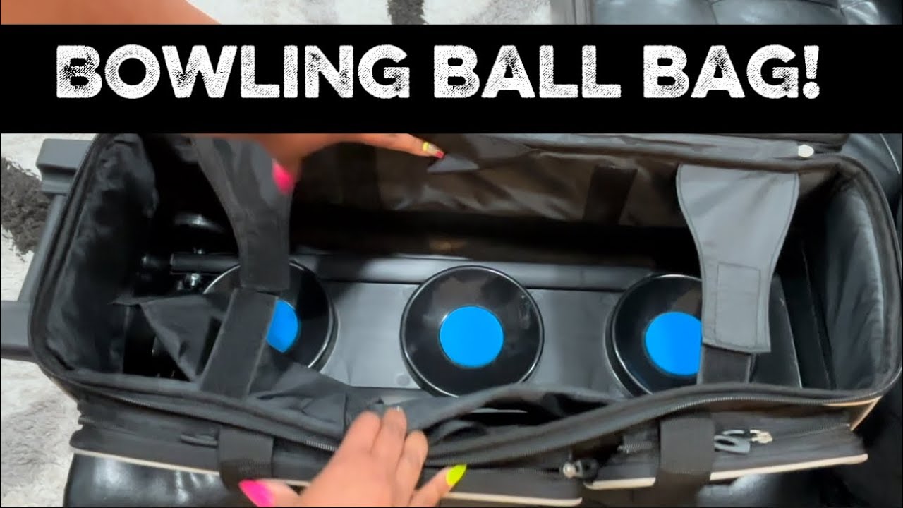 3 Ball Bowling Bags with Wheels & Shoe Pocket, Premium Bowling Ball Bag 3 Ball Roller, Effortless
